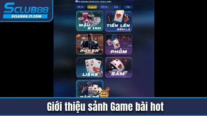 Sclub88 – Nhà Cái Cá Cược Trực Tuyến Uy Tín Số 1 Việt Nam 2025 {astrazeneca.uk.net} 166 Giới thiệu sảnh Game bài hot